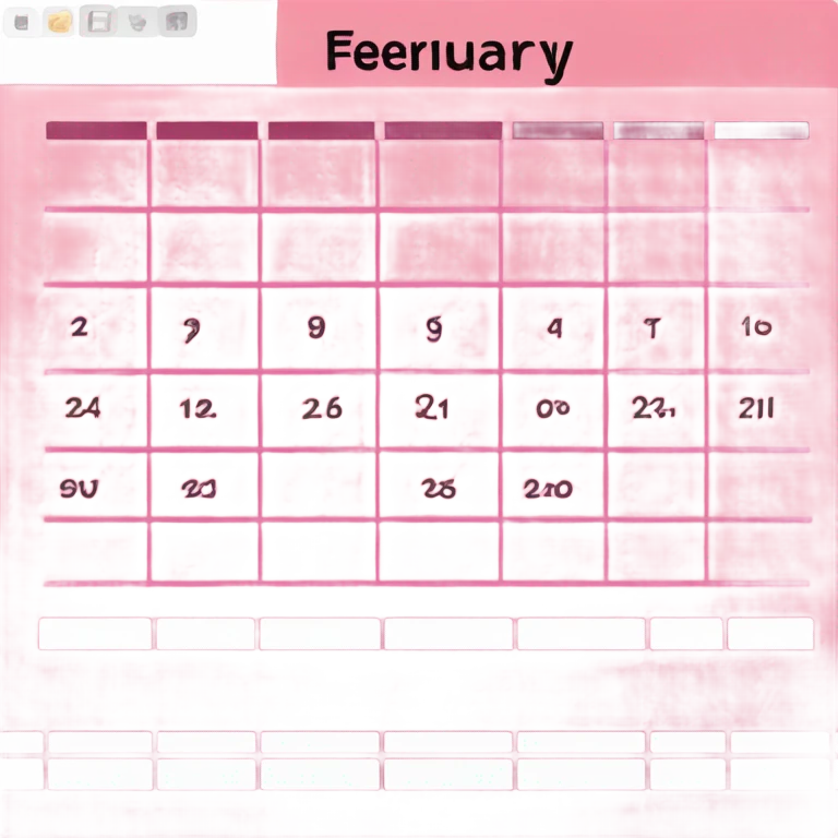 Pink calender with only words: 28 February  emoji