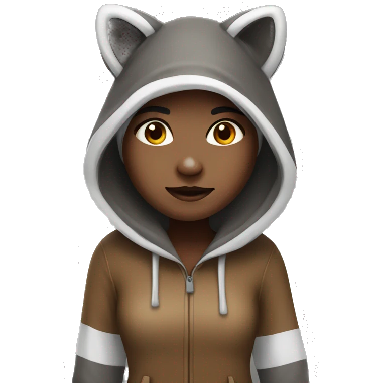 Girl in raccoon costume emoji