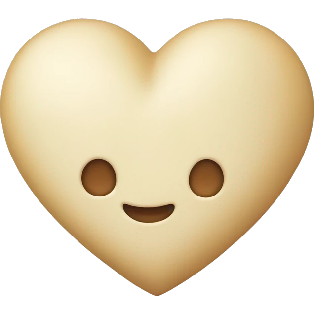 Cream heart emoji