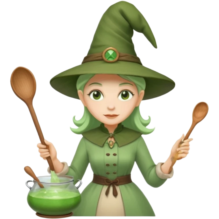 green witch cooking potion emoji