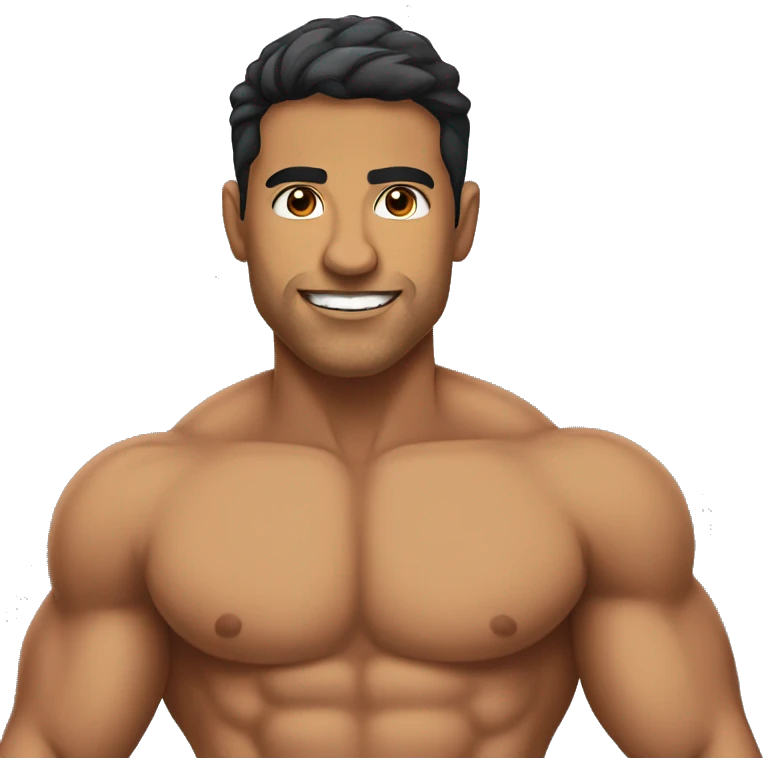 muscular shirtless blonde latino guy wearing a boxer meme emoji