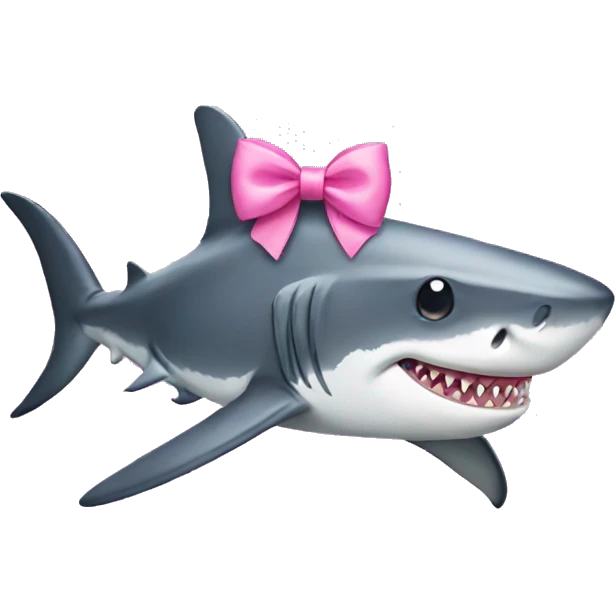 Shark wearing pink bow emoji