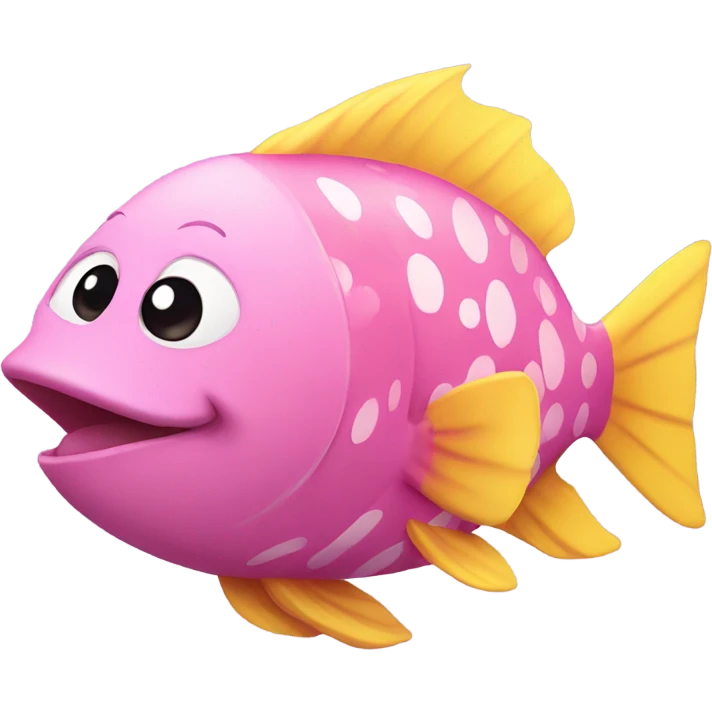 Happy pretty fish in pink and yellow  emoji