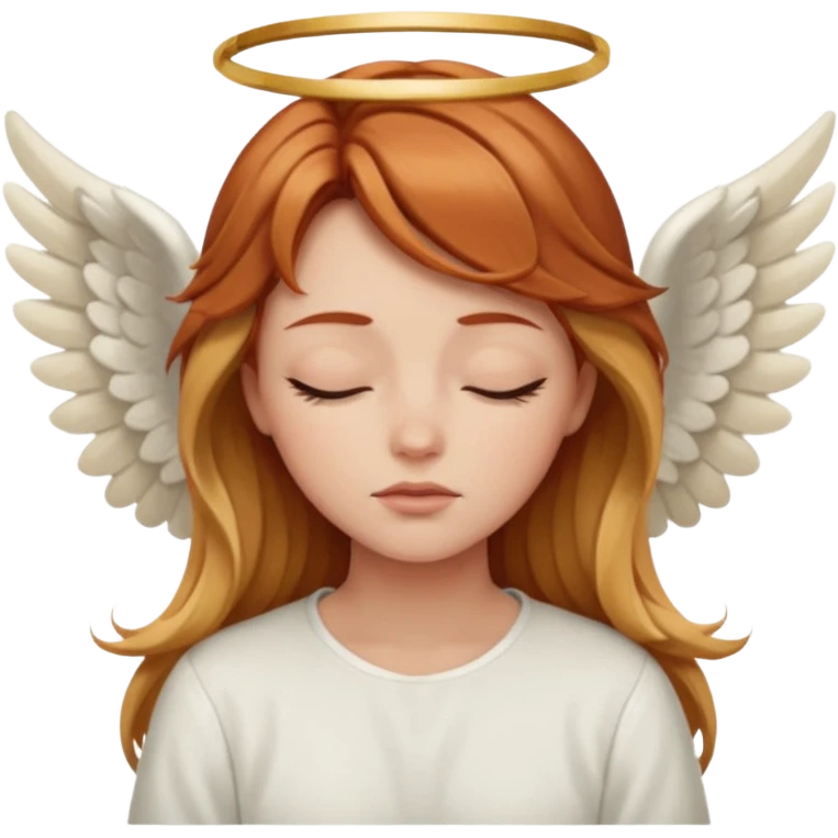 Sleepy angel with auburn hair the blonde balayage emoji