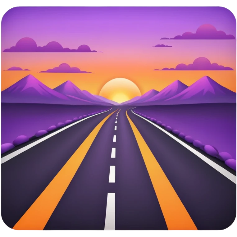 road with sunset emoji