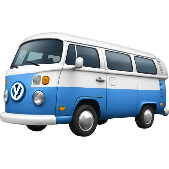 A blue and white vw bus emoji