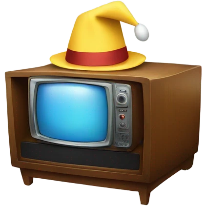 Tv in a hat emoji