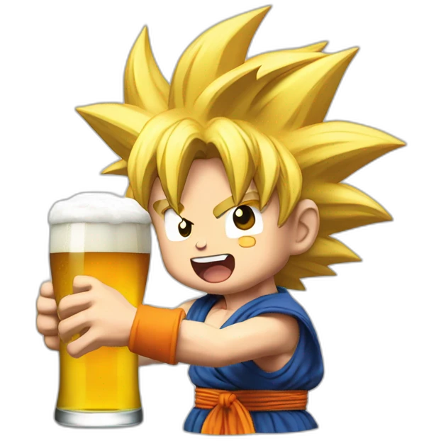 goku tomando cerveza emoji
