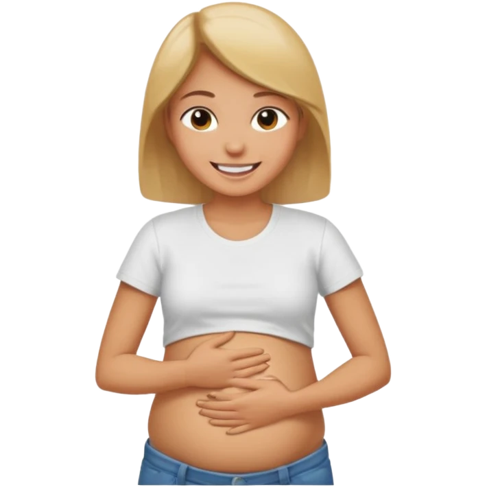 person rubbing their belly emoji