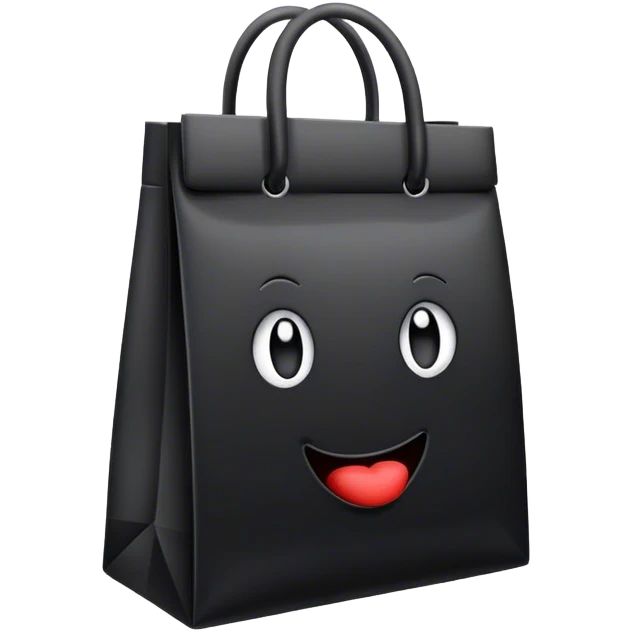 black goodiebag without a face on it  emoji