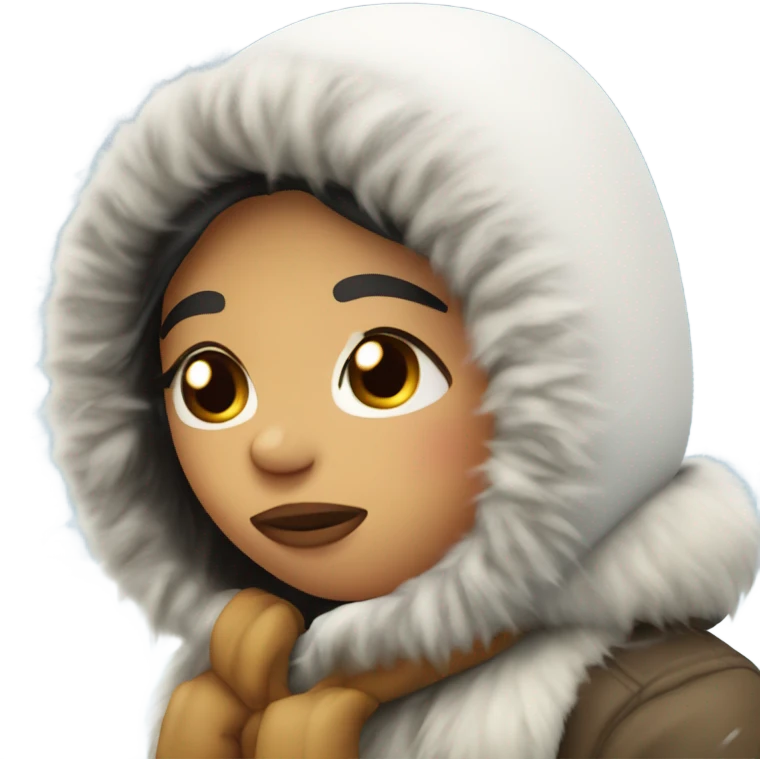 Eskimo kiss in the snow emoji