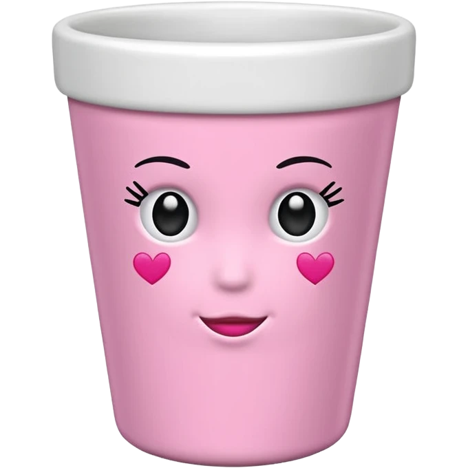 vaso branco com laço rosa sem flores emoji