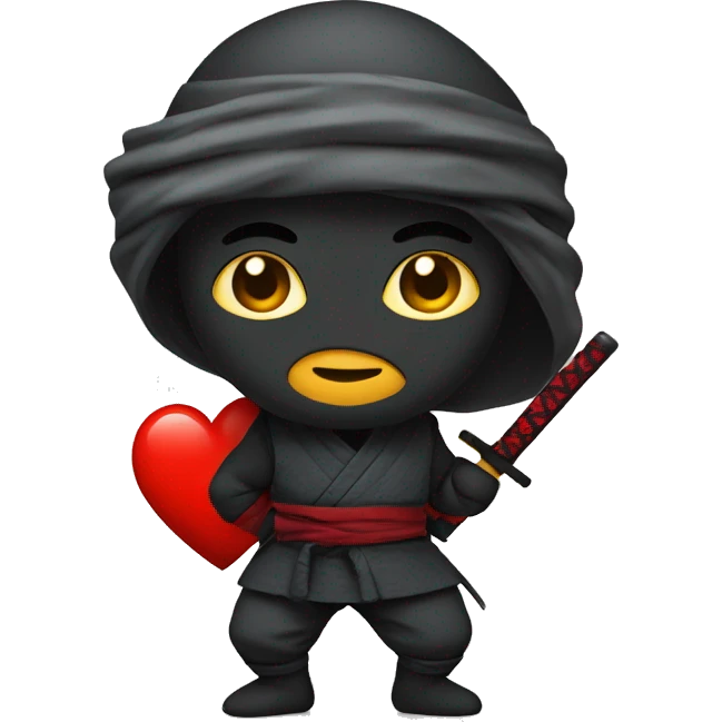 ninja con corazónes  emoji
