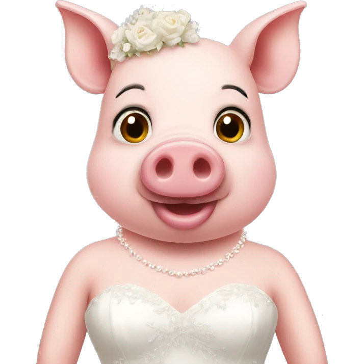Pig in wedding dress emoji