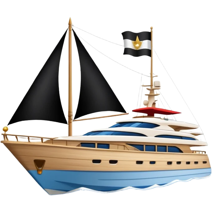 yacht with Egyptian flag emoji