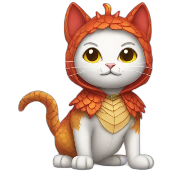  cat in a dragon costume emoji