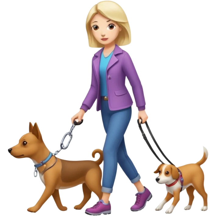 Woman walking dog emoji