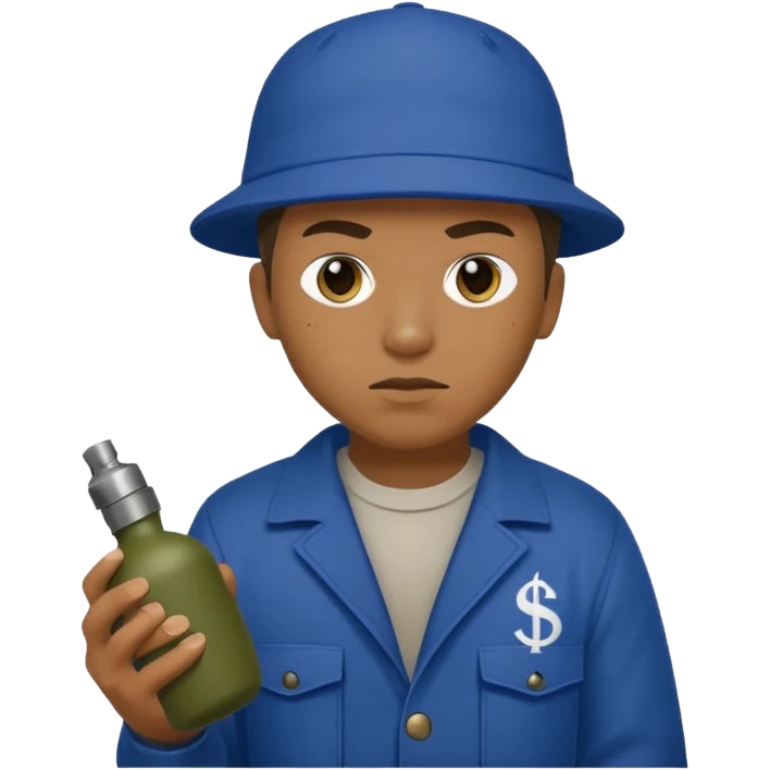 gangster crips while holding grenade emoji