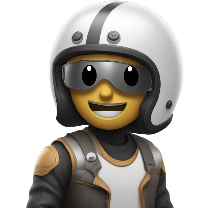 a motorbike helmet with eyes smiling emoji