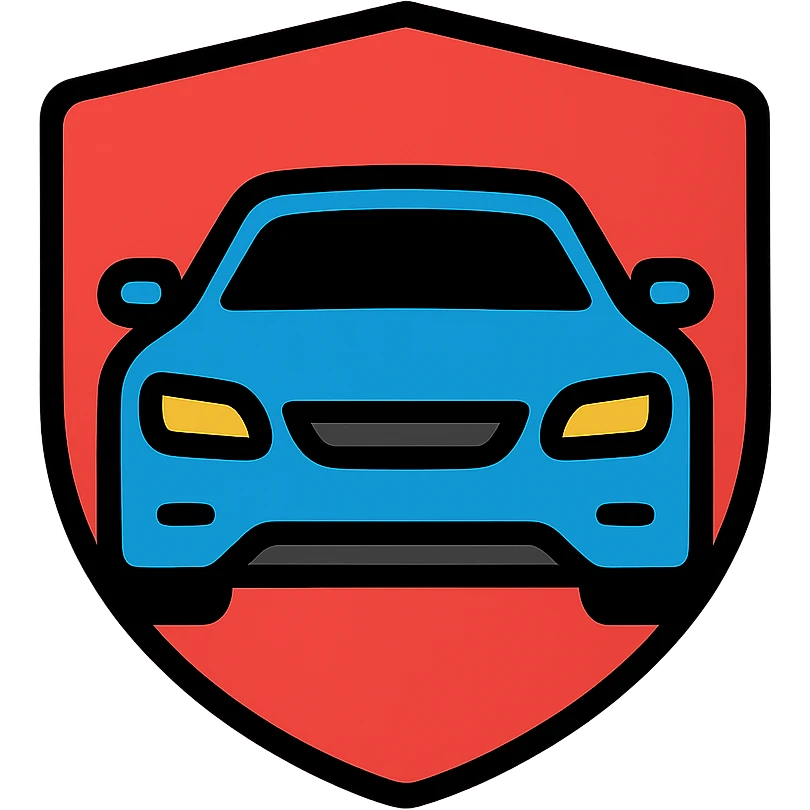 Modern car logo with shield shape, automotive brand symbol emoji