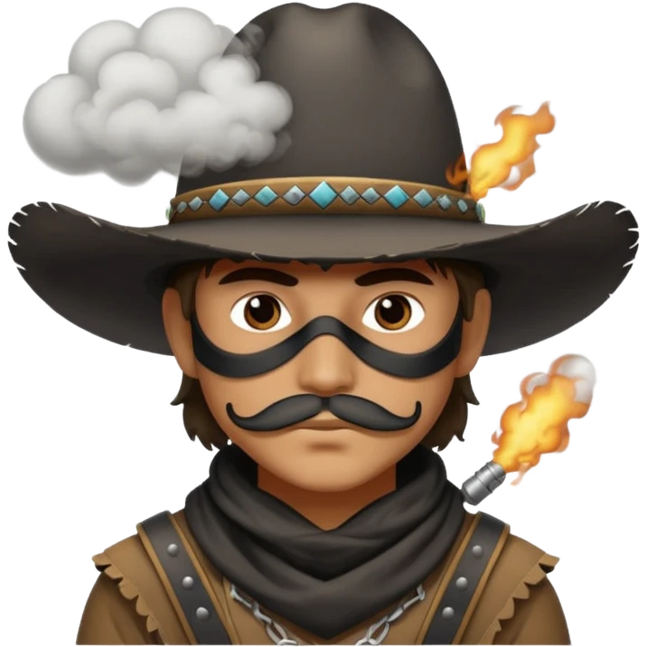 a bandito with smoke covering him emoji