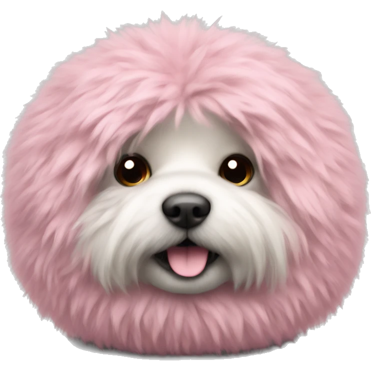 Pet bed fluffy realistic in pink emoji
