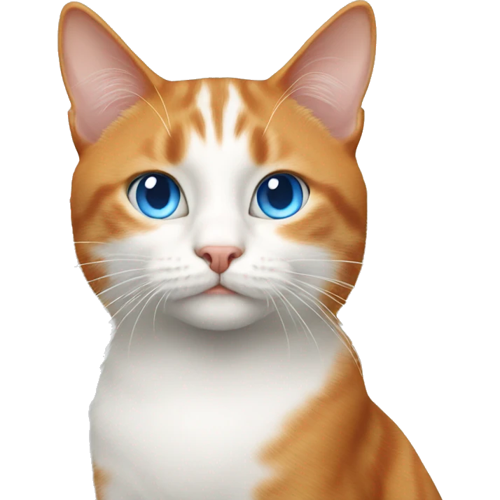 Ginger and white cat with blue eyes  emoji