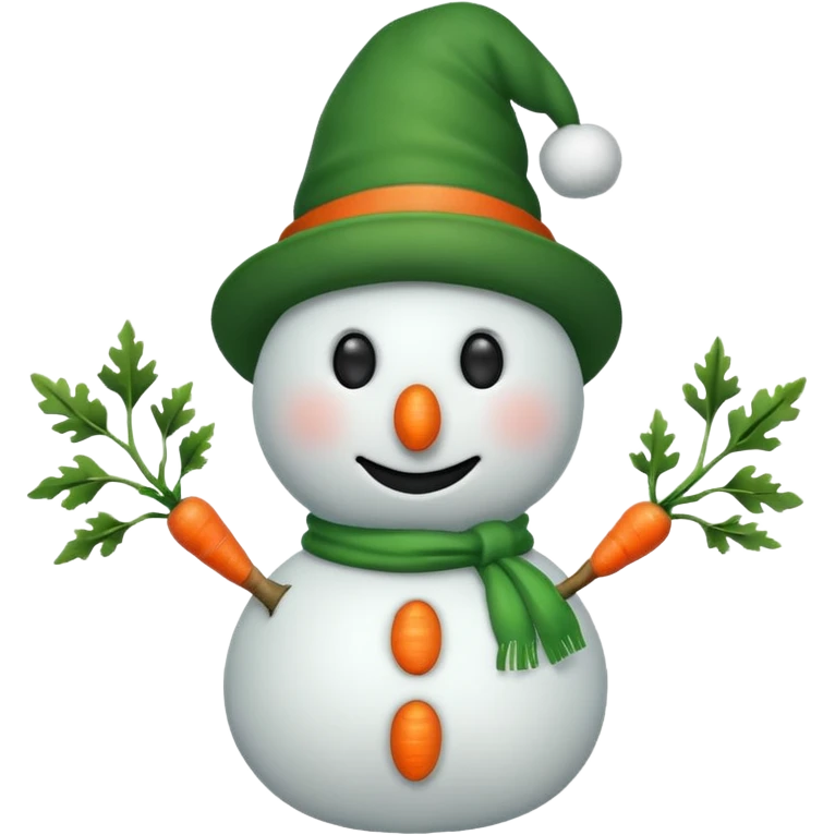 snowman wearing green hat emoji
