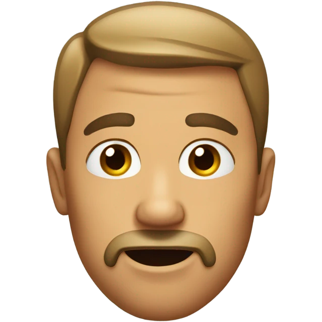 Emoji raising eyebrow with sharp jawline emoji