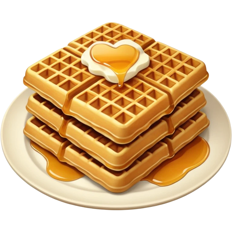 Realistic Waffles in a plate emoji