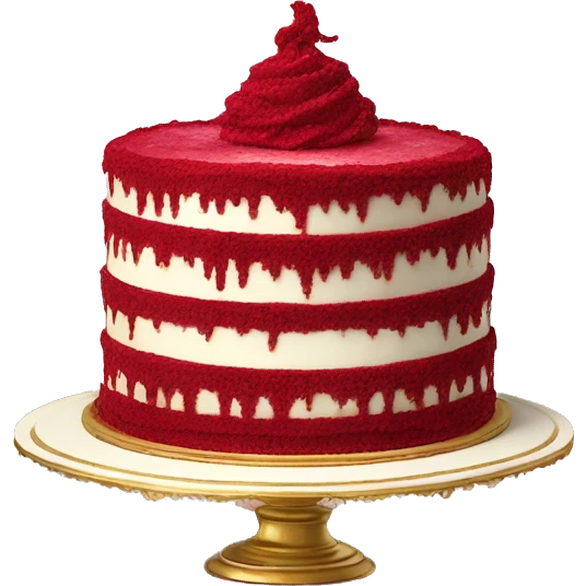 highly detailed rococo red velvet cake emoji