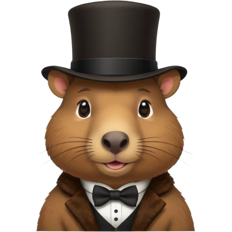 Capybara wearing a top hat emoji