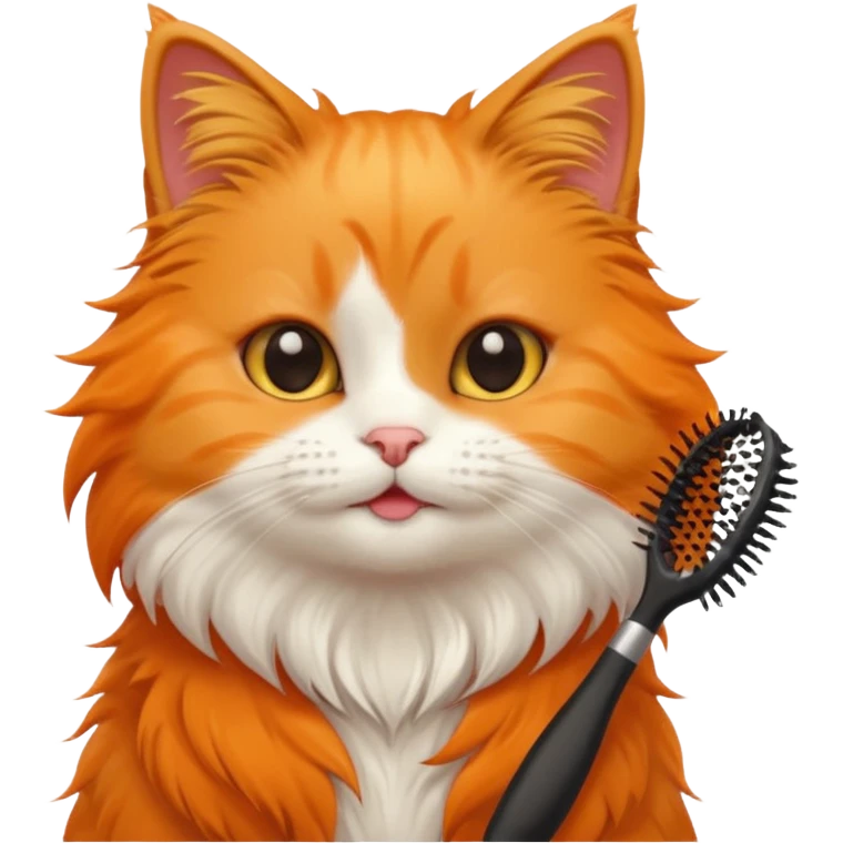 Cute cat brushing hair emoji