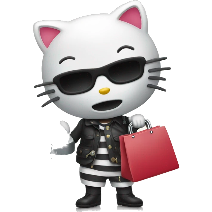 Hello kitty robbing a bank emoji