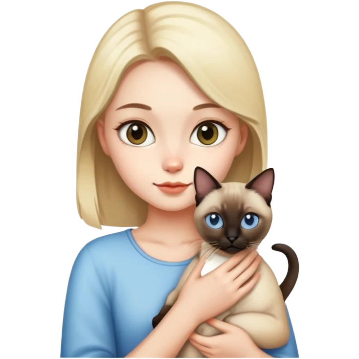 girl holding siamese cat emoji