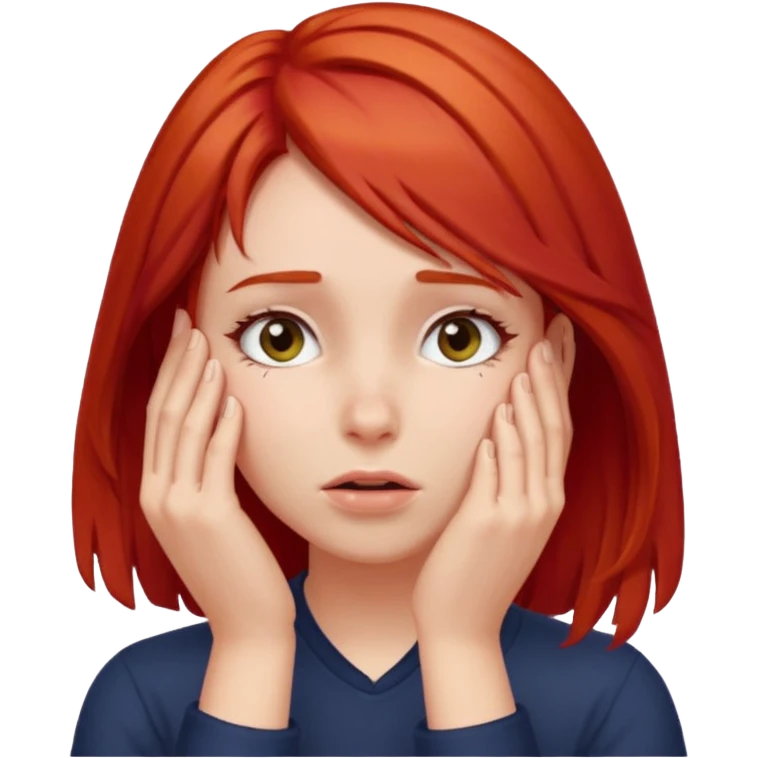 Face palm red hair girl emoji