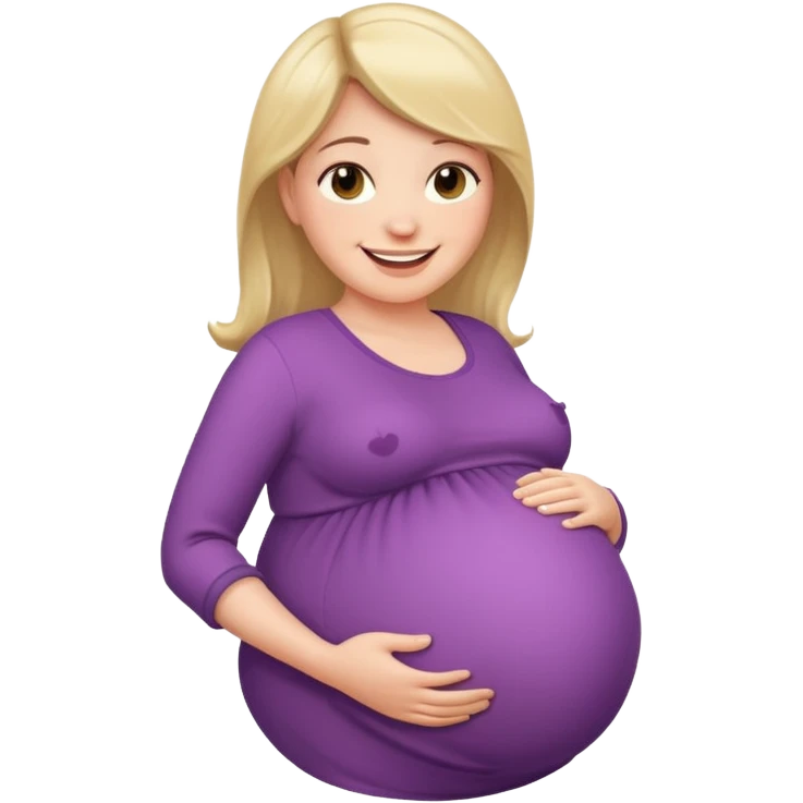 heavily pregnant woman with very large belly emoji