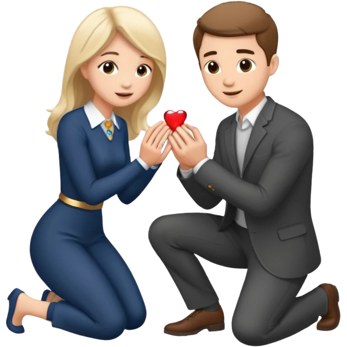 A man proposing to a woman emoji