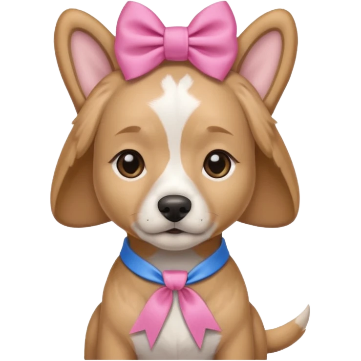 dog with head ribbon and shirt emoji