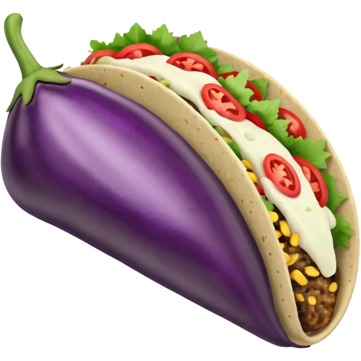 Eggplant inside of taco  emoji