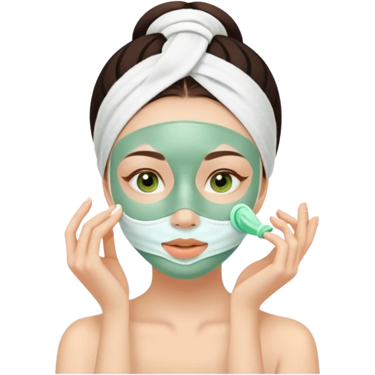 Девушка делает маску спа emoji