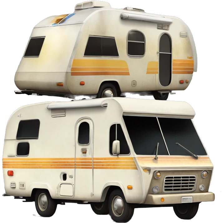  Side view 1973 Winnebago caravan C-3PO tarnished from space with rear wing  emoji