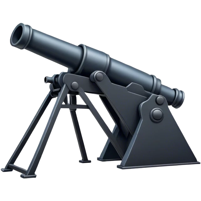 A long-term firing point with a protruding cannon emoji