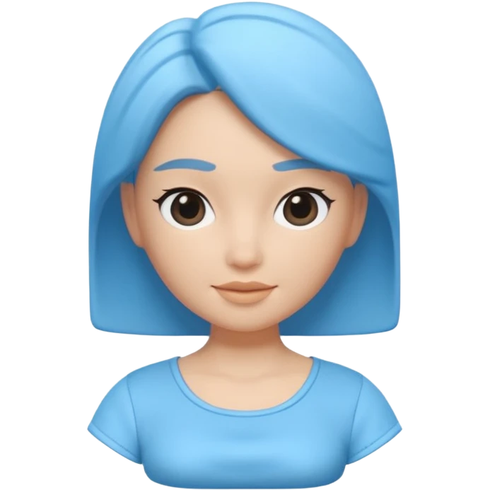 A 3D cartoon sky-blue women’s top with light fabric folds and soft shading, casual style, Memoji-style rendering. emoji