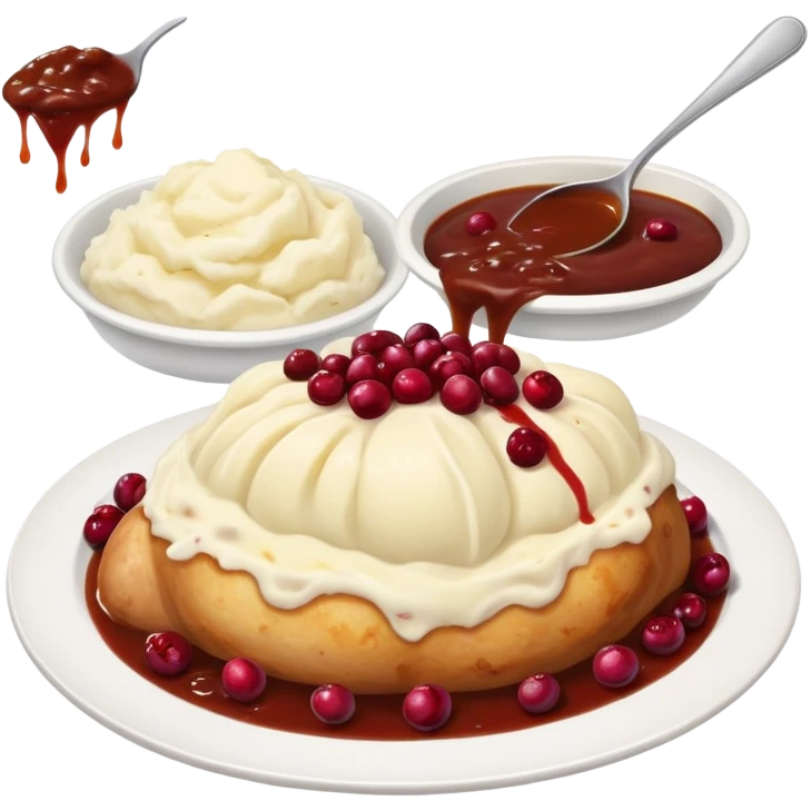 Thanksgiving dinner food fight emoji