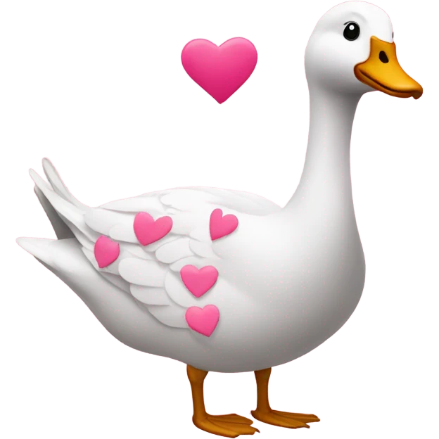 Goose with pink hearts emoji