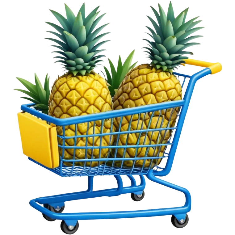 pineapples in a blue Shopping cart  emoji