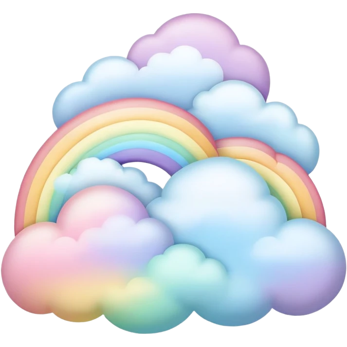  pastel rainbow puffy landscape  emoji