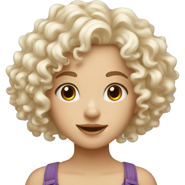 cute white curly girl  emoji