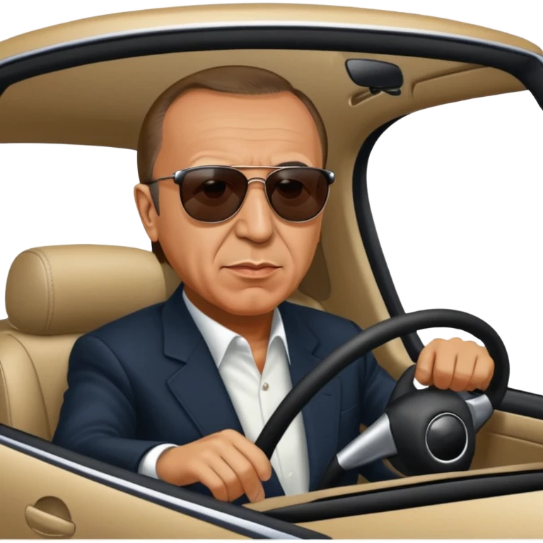Recep Tayyip Erdoğan araba kullanıyor emoji